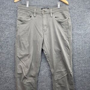 DU/ER N2X Relaxed Taper Mens 33x32 Grey Green Performance Stretch Pants Gusset